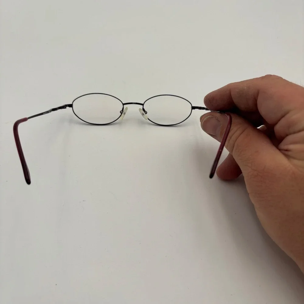 Hikari 6 Eyeglasses Unisex 48-19-135 Purple Oval Metal Frames FRAMES ONLY